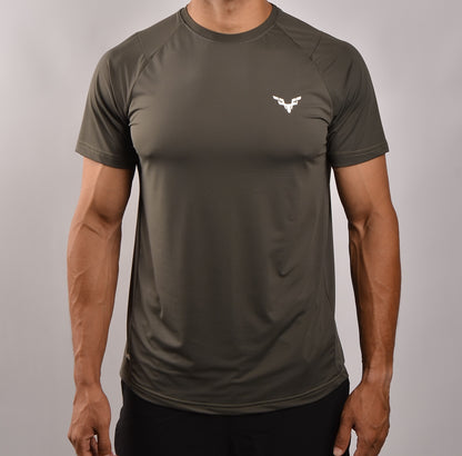 olive green Nailon t-shirt