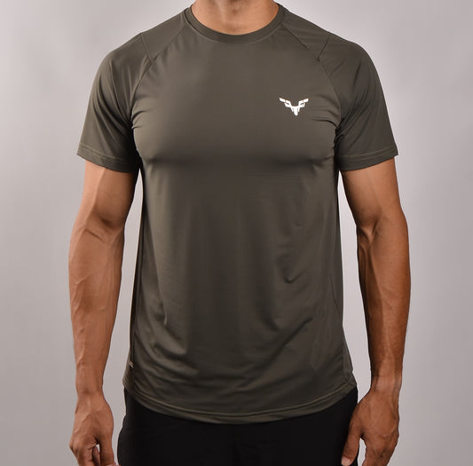 olive green Nailon t-shirt
