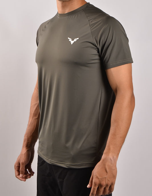 olive green Nailon t-shirt