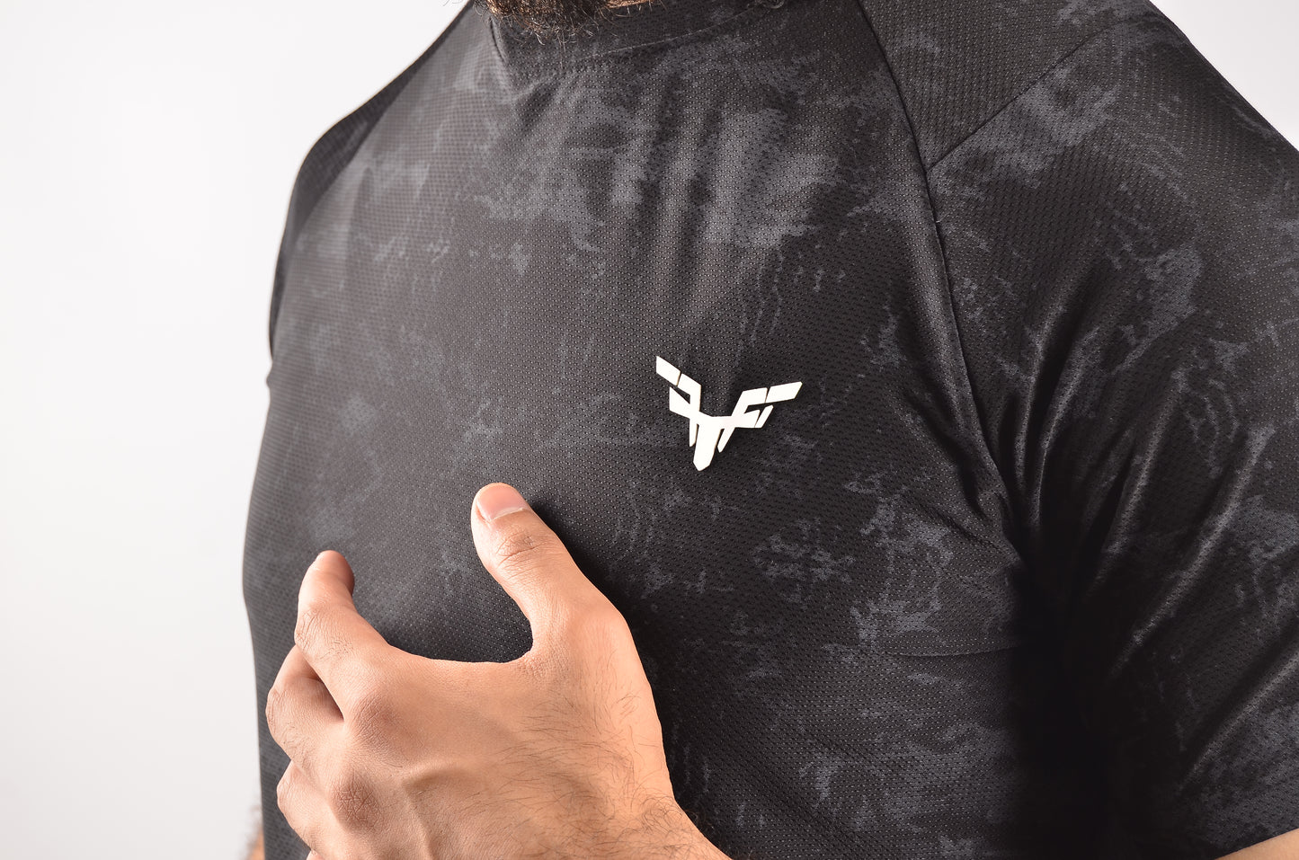 Black Camo nylon t-shirt