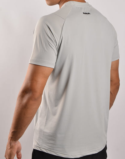 silver grey nylon t-shirt