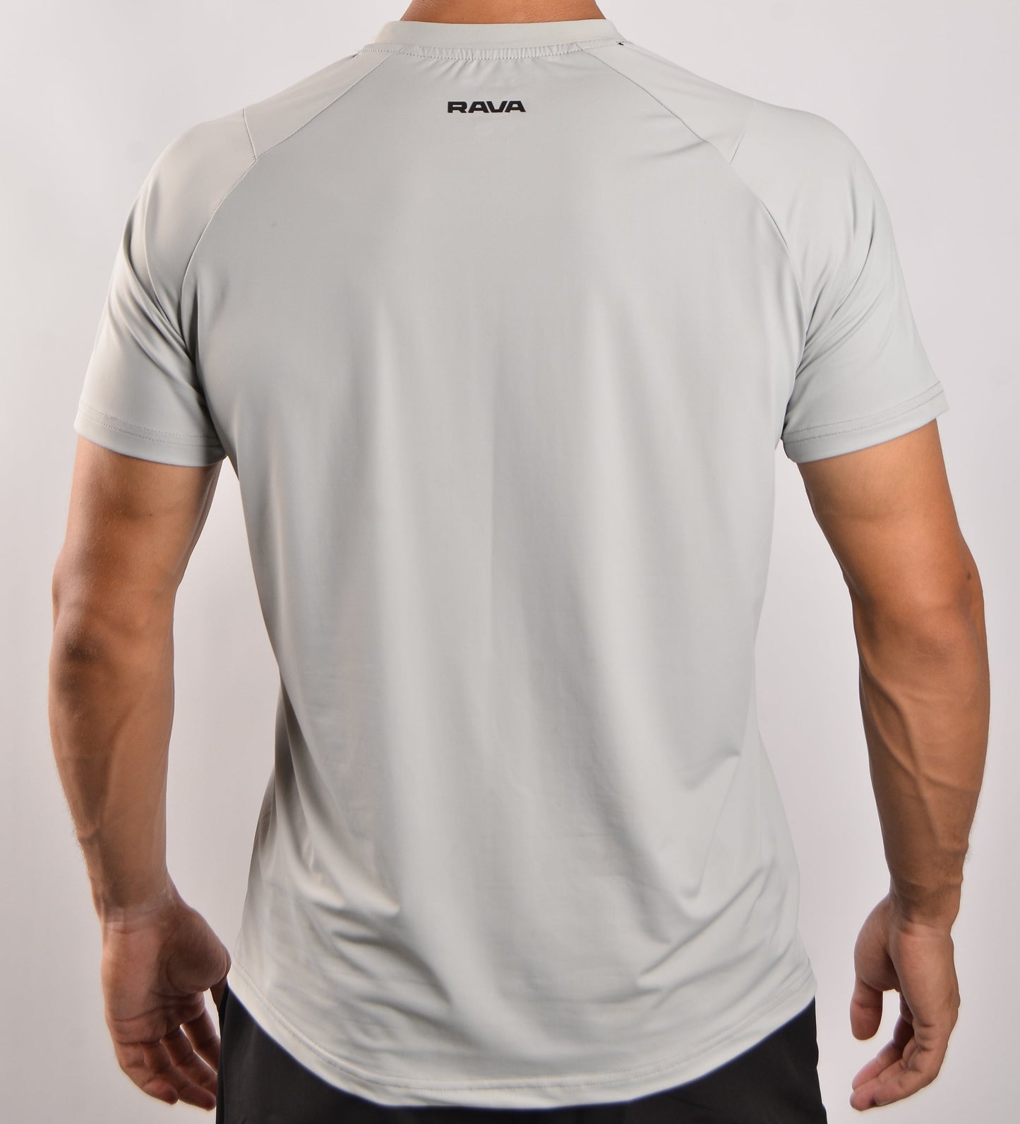silver grey nylon t-shirt