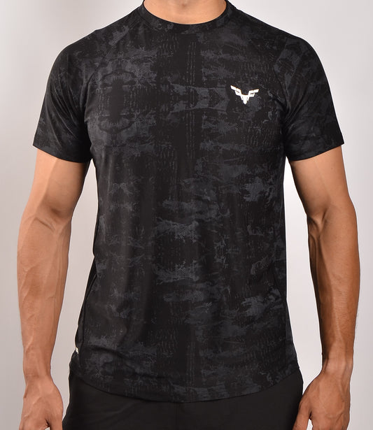 Black Camo nylon t-shirt