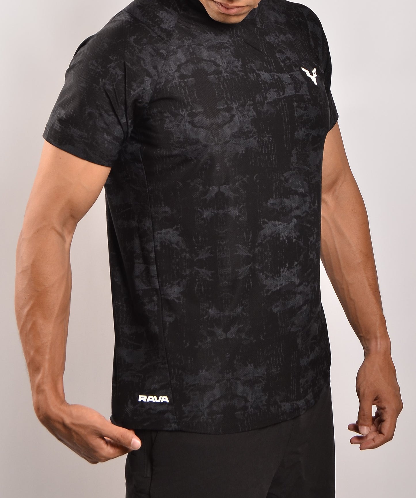 Black Camo nylon t-shirt