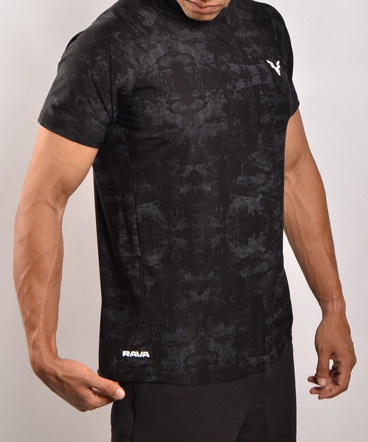Black Camo nylon t-shirt