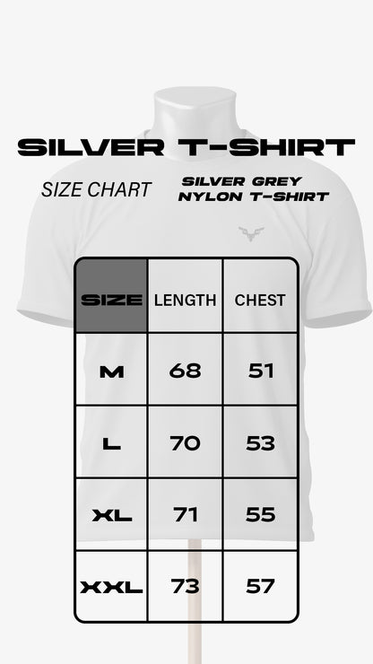 silver grey nylon t-shirt